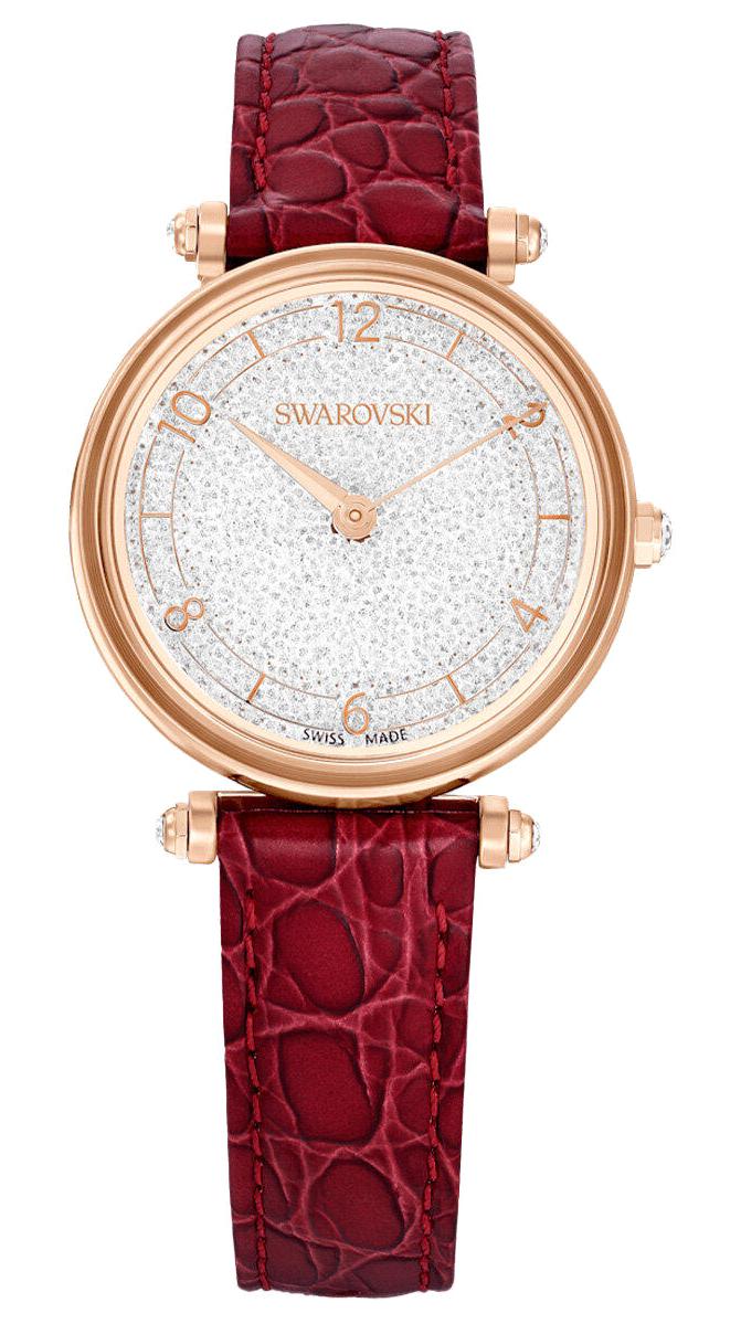 Swarovski SWR5656905 35 mm Kırmızı Deri Kordon Analog Kadın Kol Saati