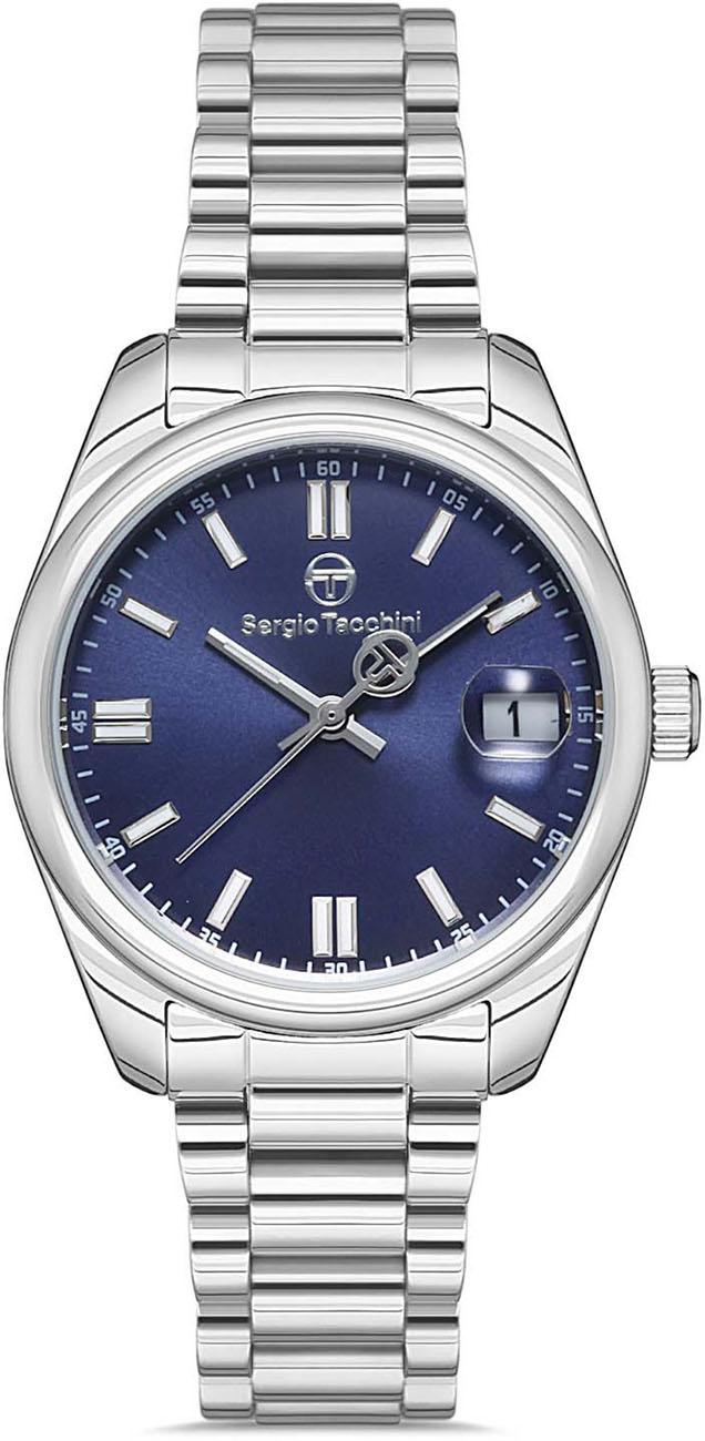 Sergio Tacchini ST.1.10162.3 Takvimli 32 mm Gri Çelik Kordon Analog Kadın Kol Saati