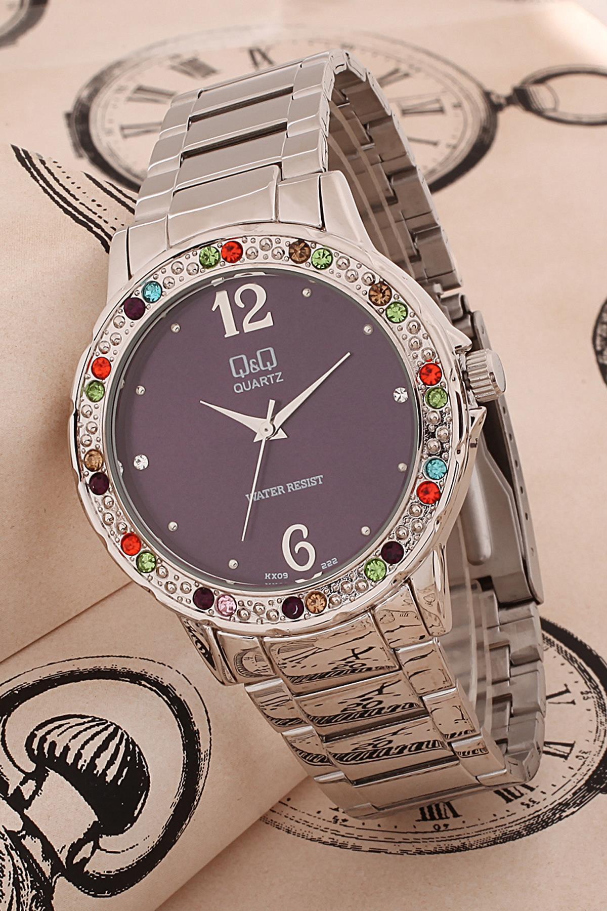 Q&Q 3G553 36 mm Gri Metal Kordon Analog Kadın Kol Saati