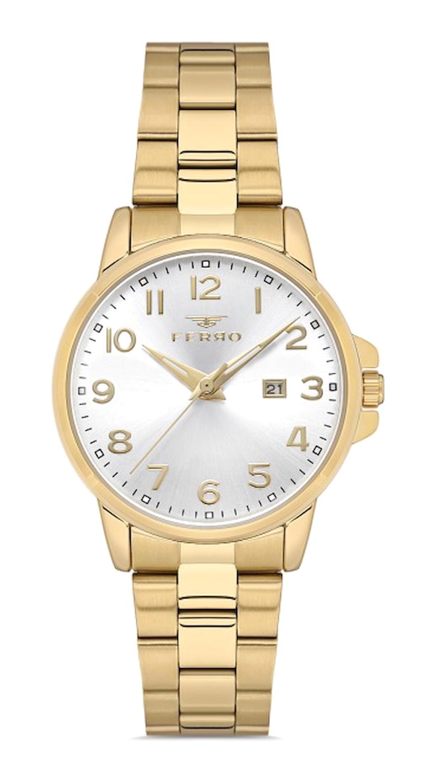 Ferro FL21393A-B 34 mm Altın Metal Kordon Analog Kadın Kol Saati