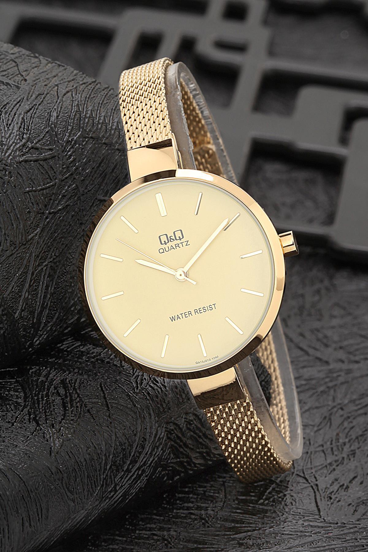 Q&Q 3G949 36 mm Altın Metal Kordon Analog Kadın Kol Saati