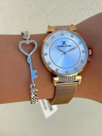 Daniel Klein DK.FT.1.372 31-35 mm Altın Çelik Kordon Analog Kadın Kol Saati