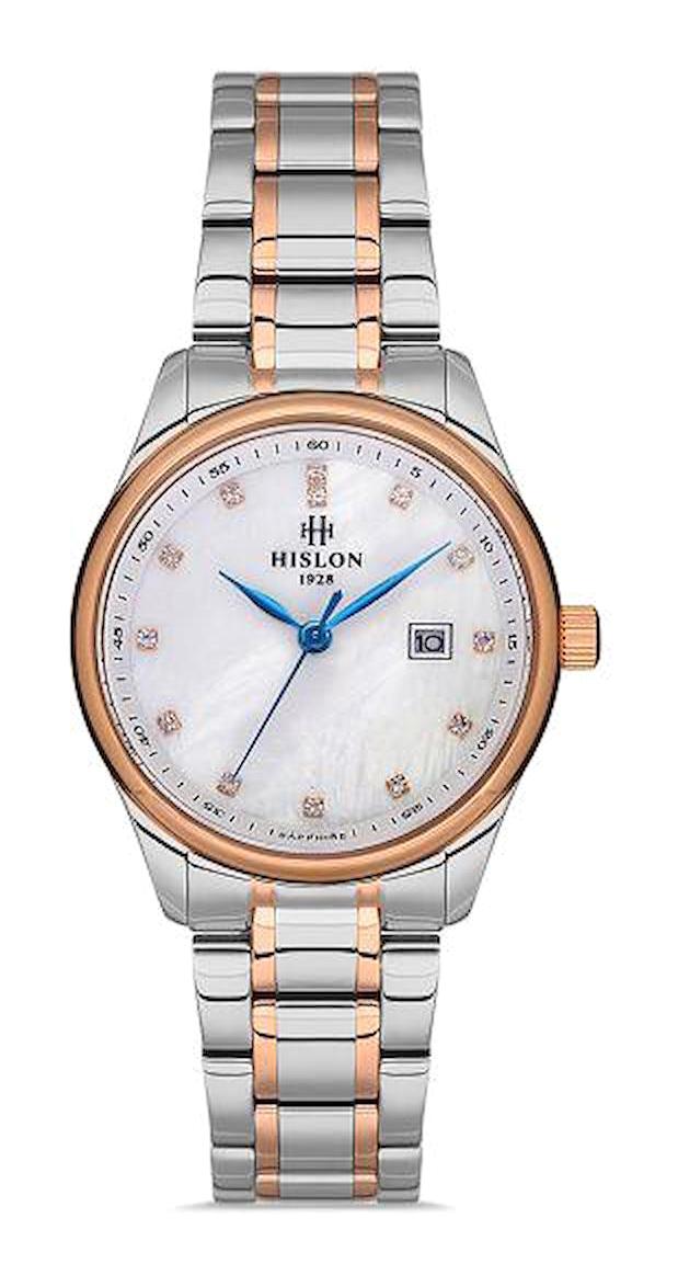 Hislon QL113T-09SR 29 mm Gri-Rose Gold Çelik Kordon Analog Kadın Kol Saati