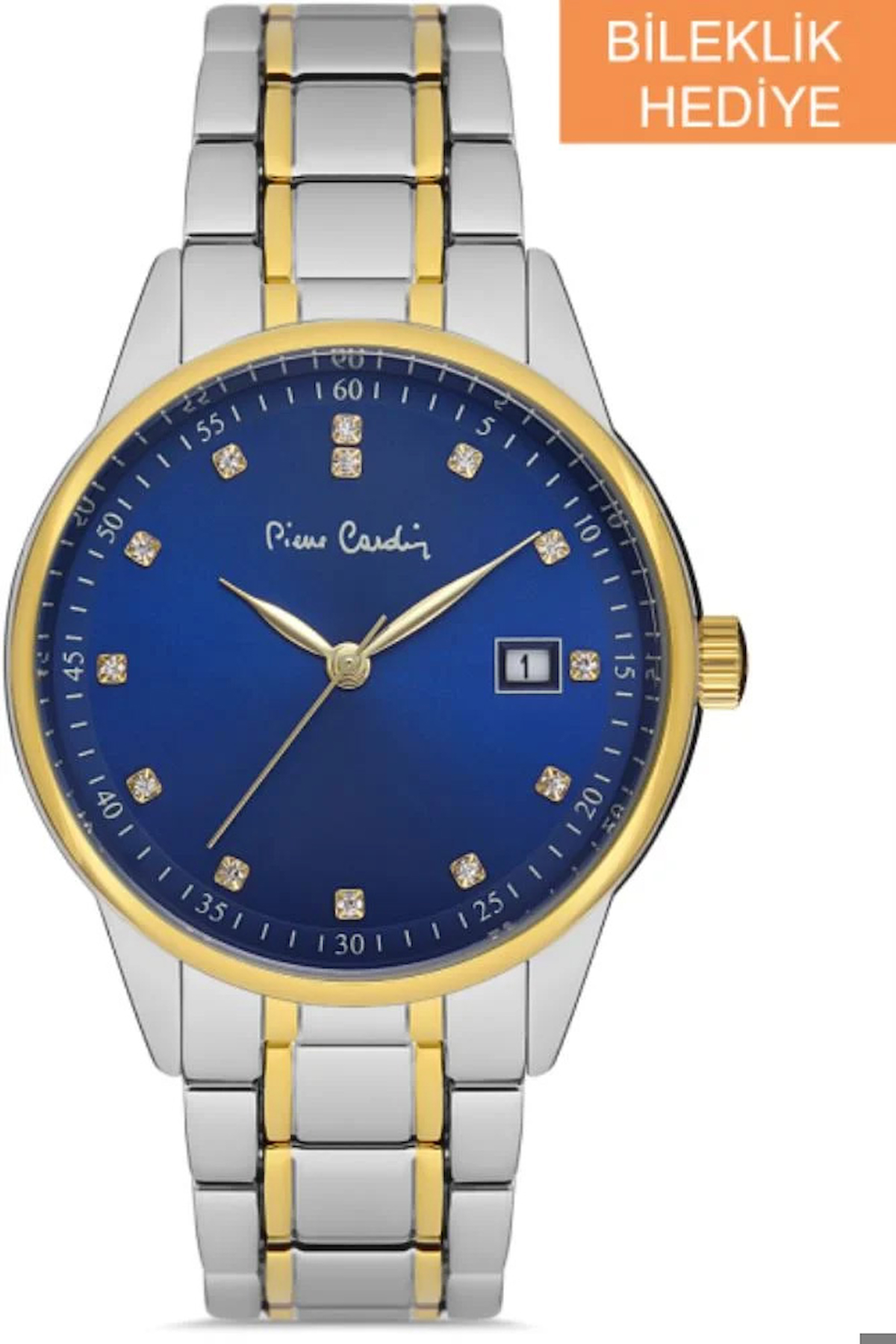 Pierre Cardin PC800602F05 Takvimli 36 mm Altın-Gri Metal Kordon Analog Kadın Kol Saati