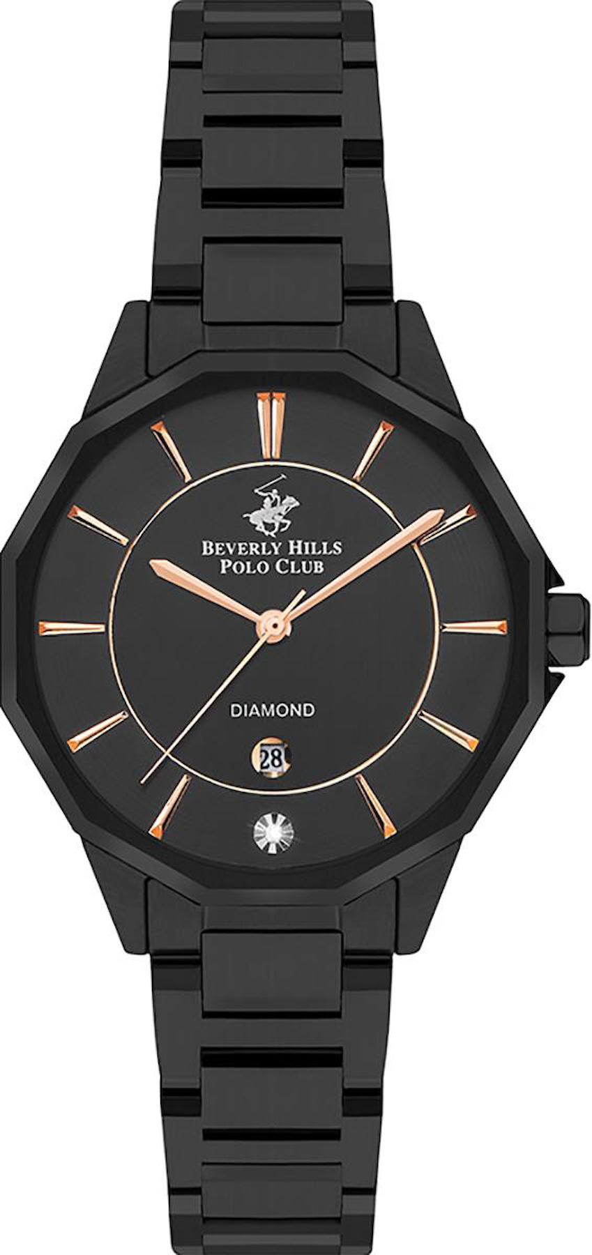 Beverly Hills Polo Club BP3376X.650 35 mm Siyah Çelik Kordon Analog Kadın Kol Saati
