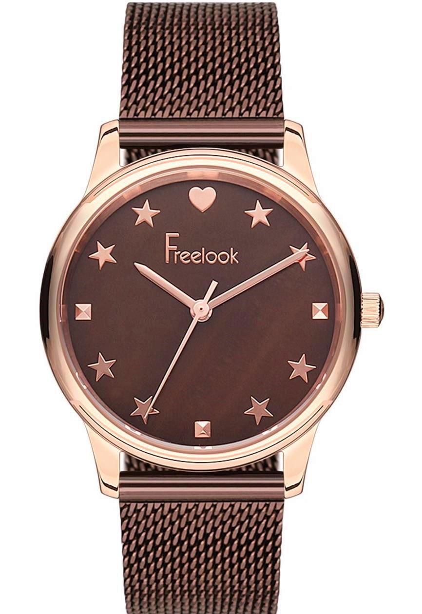 Freelook F.8.1037.06 38 mm Kahverengi Çelik Kordon Analog Kadın Kol Saati