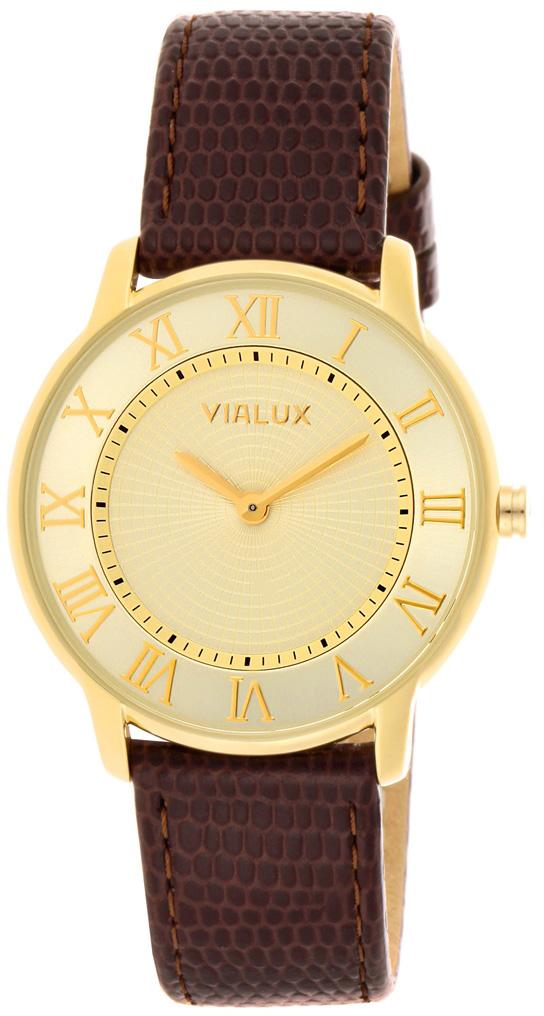 Vialux LJ271G-08KG 36 mm Kahverengi Deri Kordon Analog Kadın Kol Saati