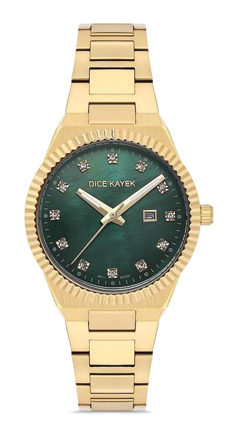 Dice Kayek DK.1.AG1331.09 33 mm Altın Çelik Kordon Analog Kadın Kol Saati