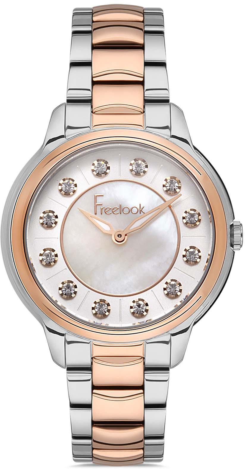 Freelook FL.1.10247.3 36 mm Gri-Rose Gold Çelik Kordon Analog Kadın Kol Saati