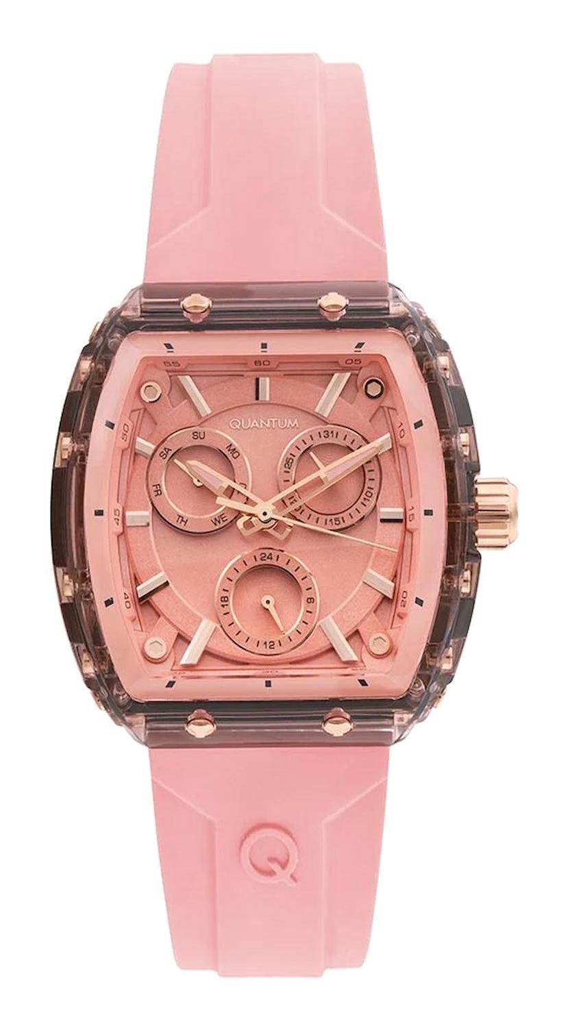 Quantum SW.IML1110.087 Takvimli 38 mm Pembe Silikon Kordon Analog Kadın Kol Saati