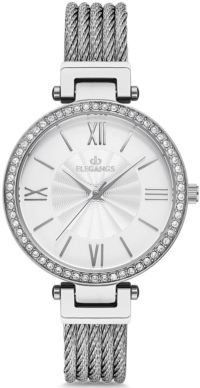 Elegangs EL2434.1 36 mm Gri Çelik Kordon Analog Kadın Kol Saati