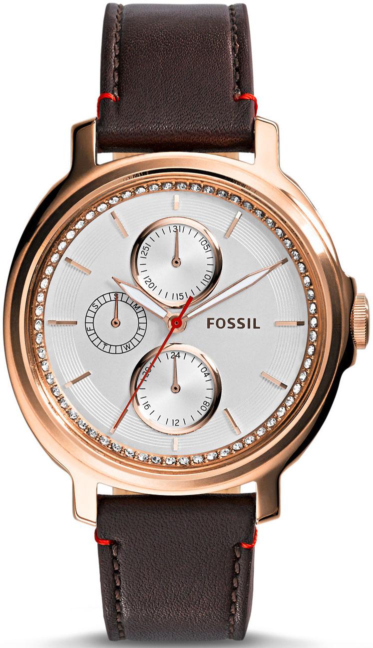 Fossil ES3594 38 mm Kahverengi Deri Kordon Analog Kadın Kol Saati