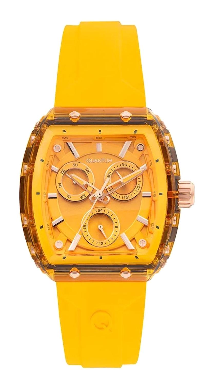 Quantum SW.IML1110.114 Takvimli 38 mm Sarı Silikon Kordon Analog Kadın Kol Saati