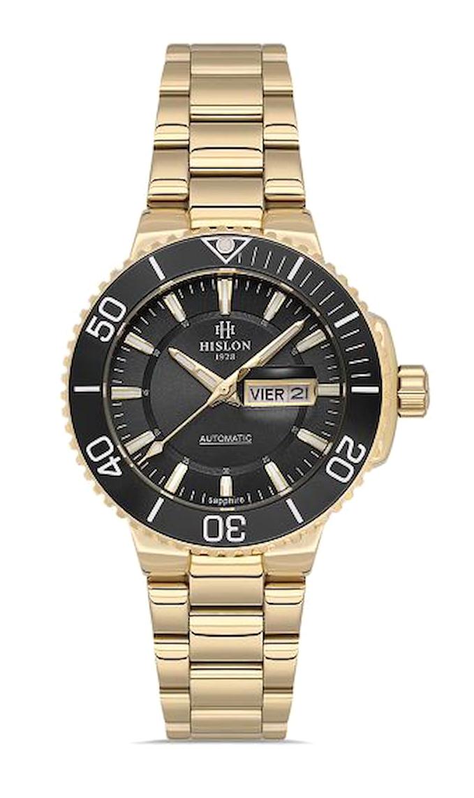 Hislon QD137T-04SG Takvimli 33 mm Altın Çelik Kordon Analog Kadın Kol Saati