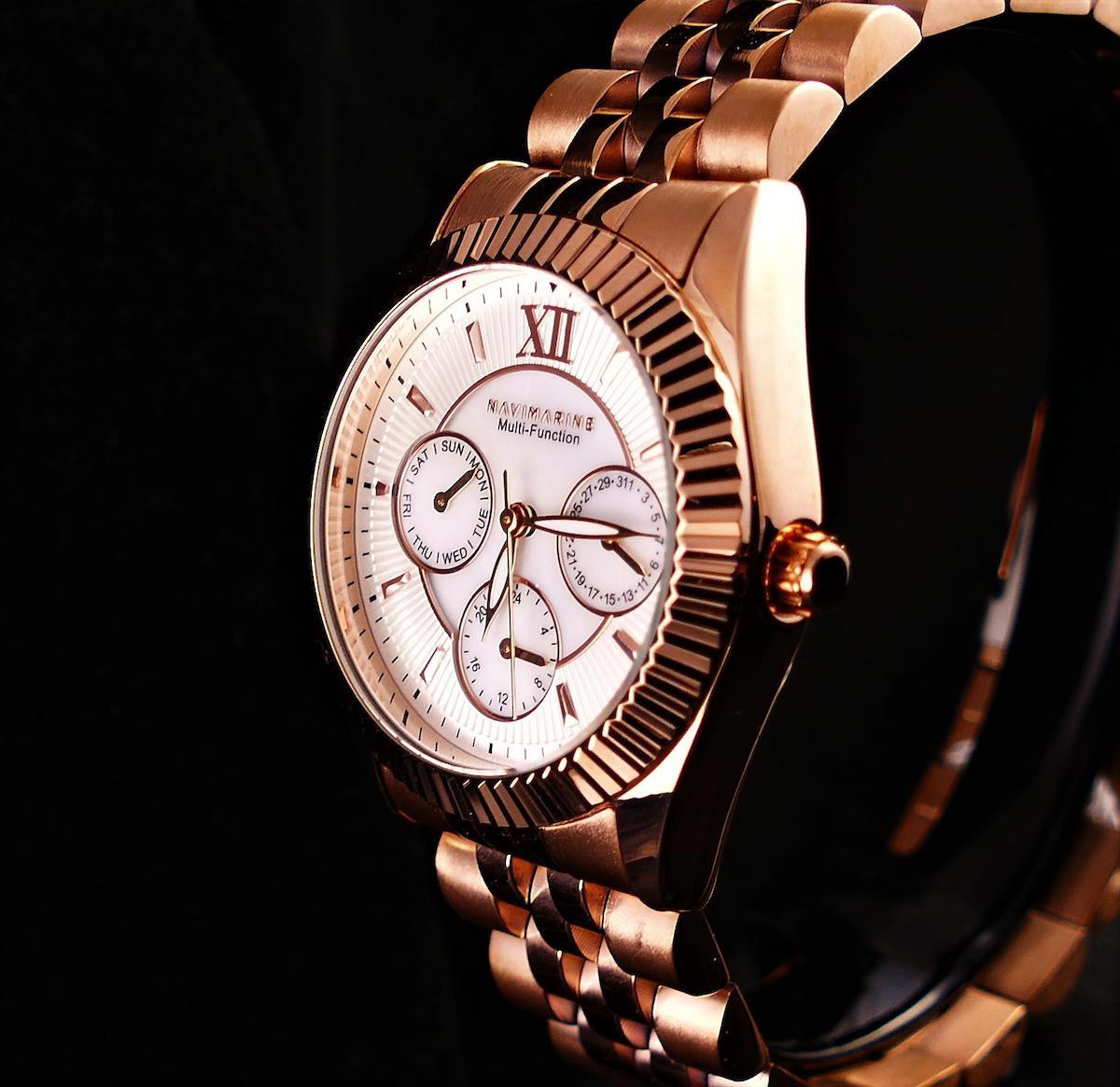 Navimarine NVM23-C1 Takvimli 31-35 mm Rose Gold Çelik Kordon Analog Kadın Kol Saati
