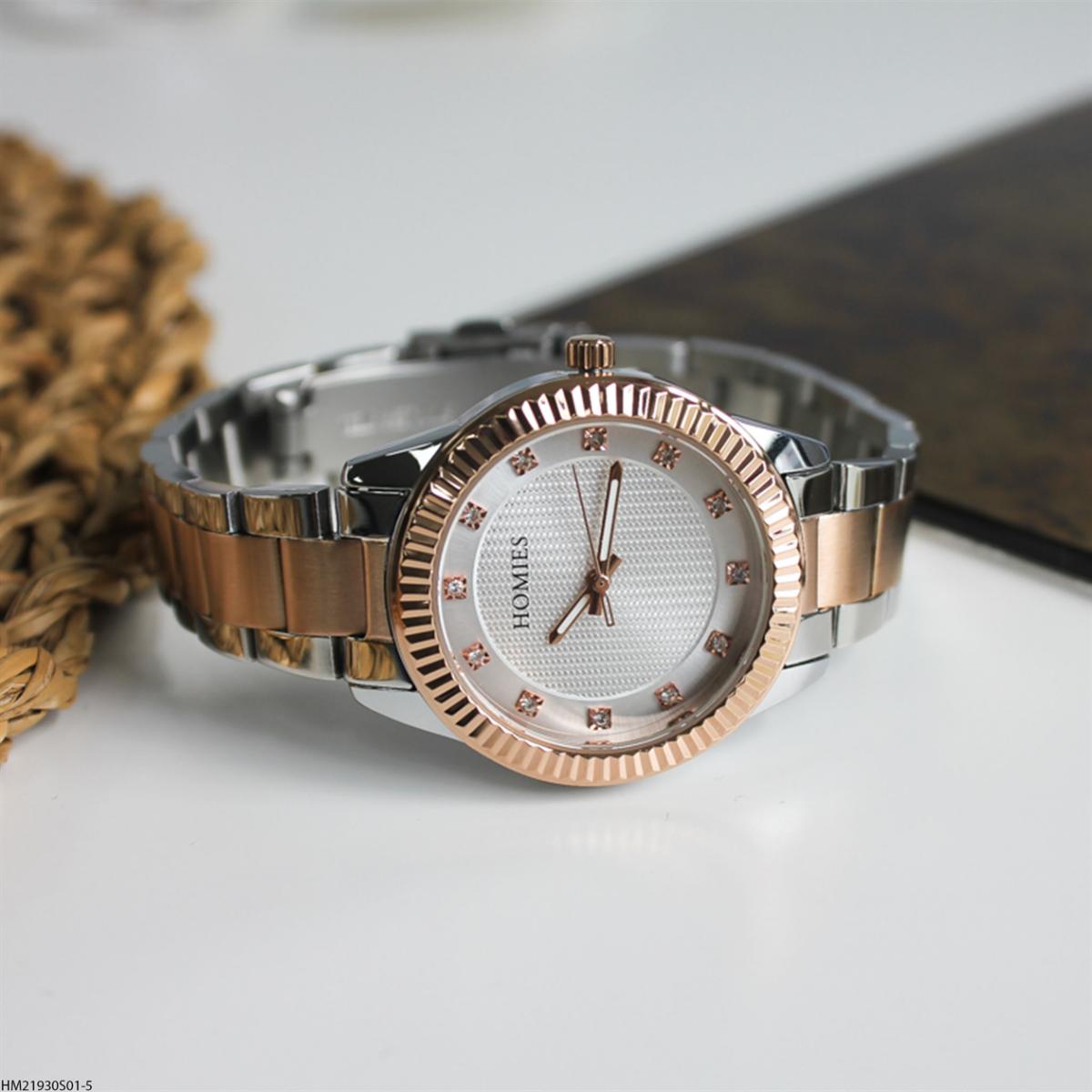 Homies HM21930S01-5 35 mm Gri-Rose Gold Çelik Kordon Analog Kadın Kol Saati