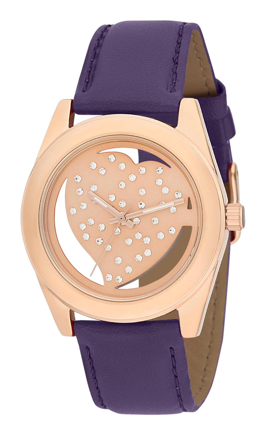 Ferrucci 8FK546 38 mm Mor Deri Kordon Analog Kadın Kol Saati