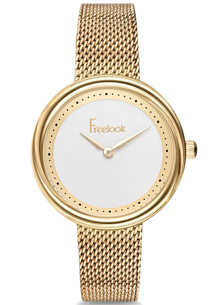 Freelook F.8.1042.02 36 mm Altın Çelik Kordon Analog Kadın Kol Saati