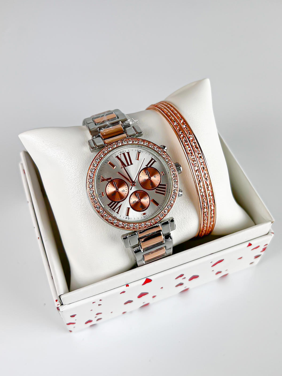 Spectrum Gri-Rose Gold Çelik Kordon Analog Kadın Kol Saati