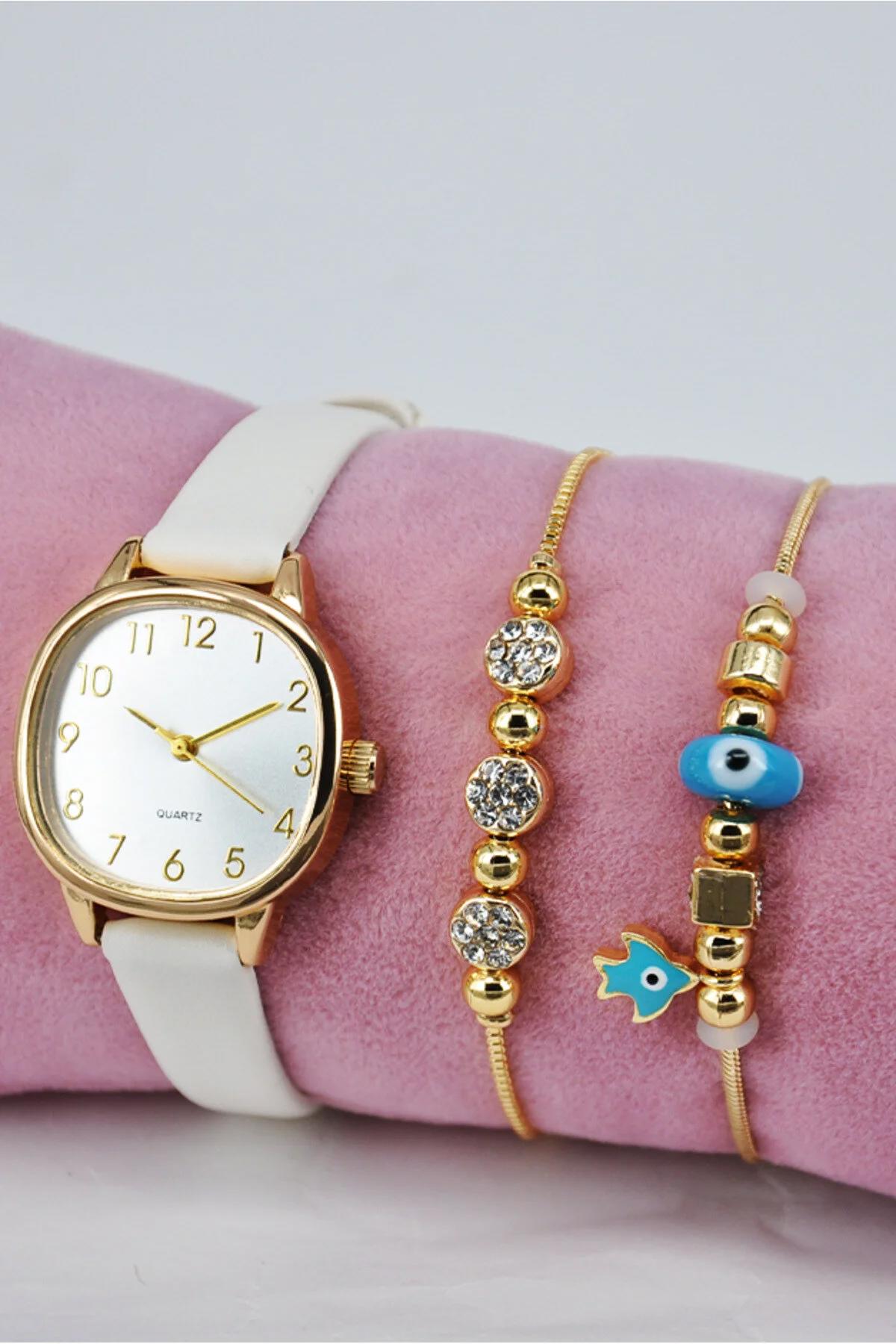 Storeay STA-1139 36-40 mm Beyaz Deri Kordon Analog Kadın Kol Saati