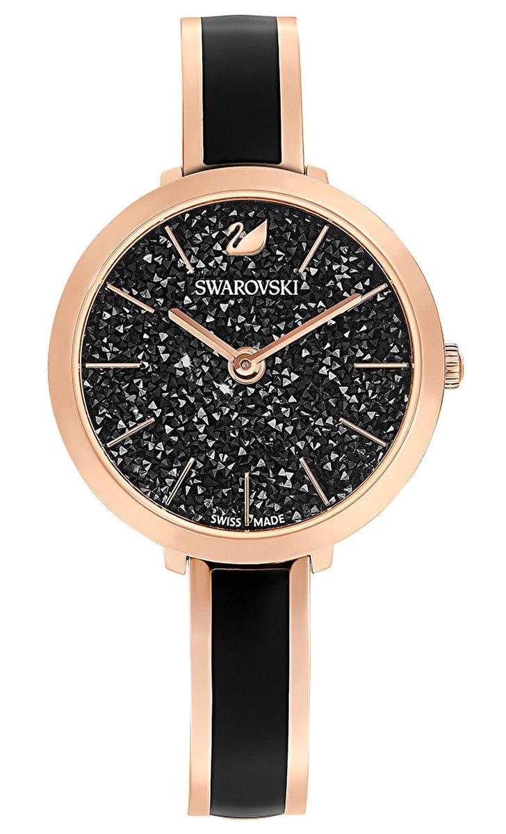 Swarovski SWR5580530 32 mm Rose Gold - Siyah Metal Kordon Analog Kadın Kol Saati
