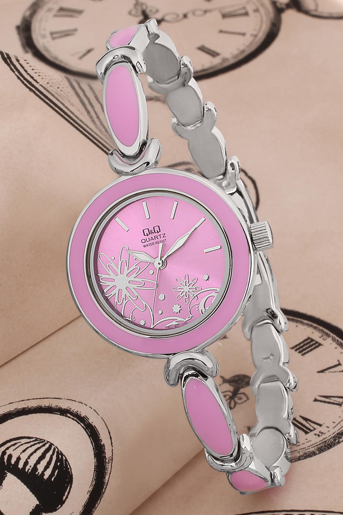 Q&Q 3G508 36 mm Pembe Metal Kordon Analog Kadın Kol Saati