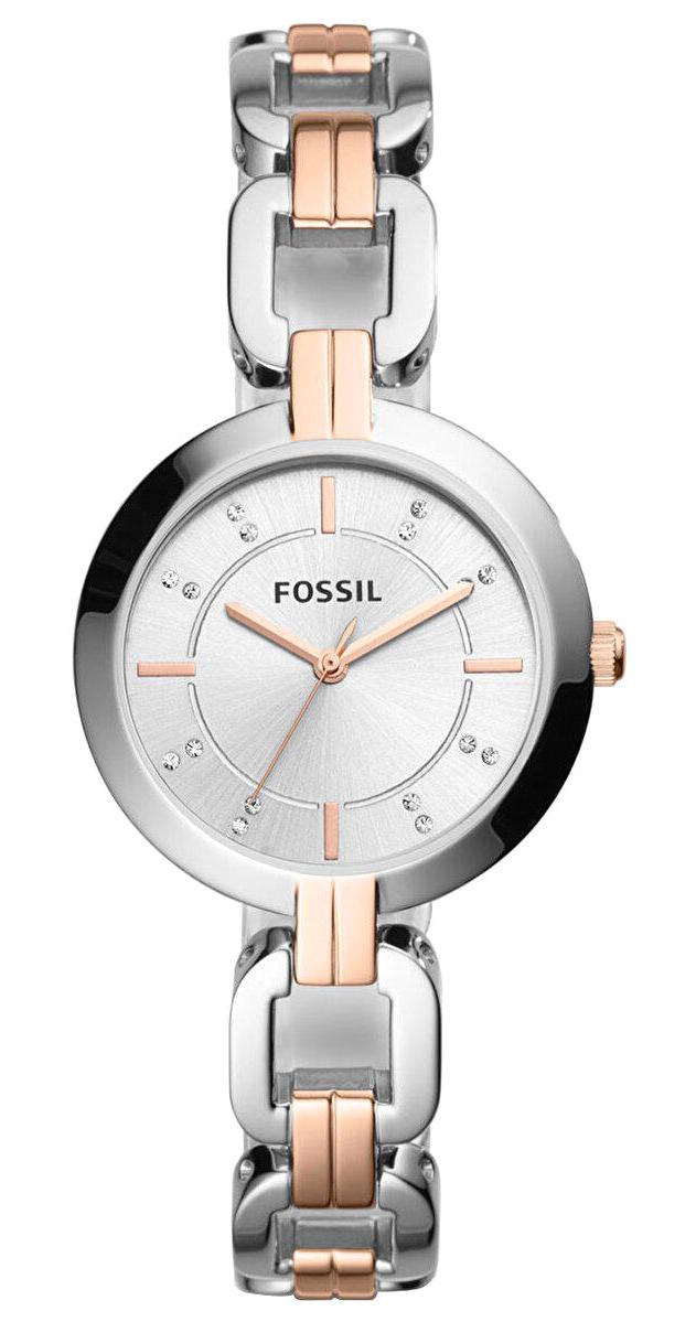 Fossil FBQ3341 30 mm Gri-Rose Gold Çelik Kordon Analog Kadın Kol Saati