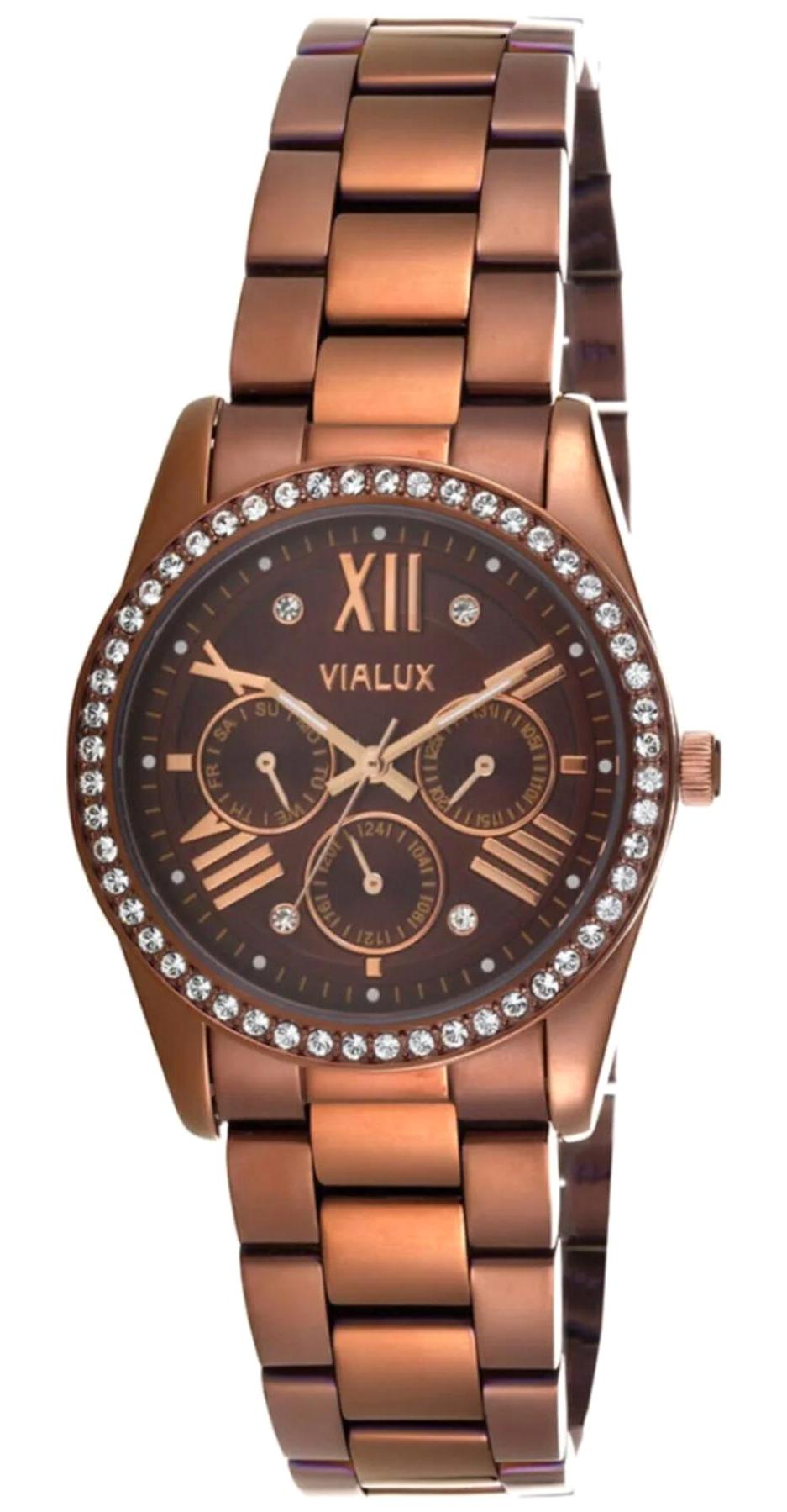 Vialux Kahverengi Silikon Kordon Analog Kadın Kol Saati