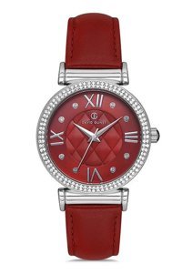 David Guner DG-8079LB-ZL14 37 mm Kırmızı Deri Kordon Analog Kadın Kol Saati