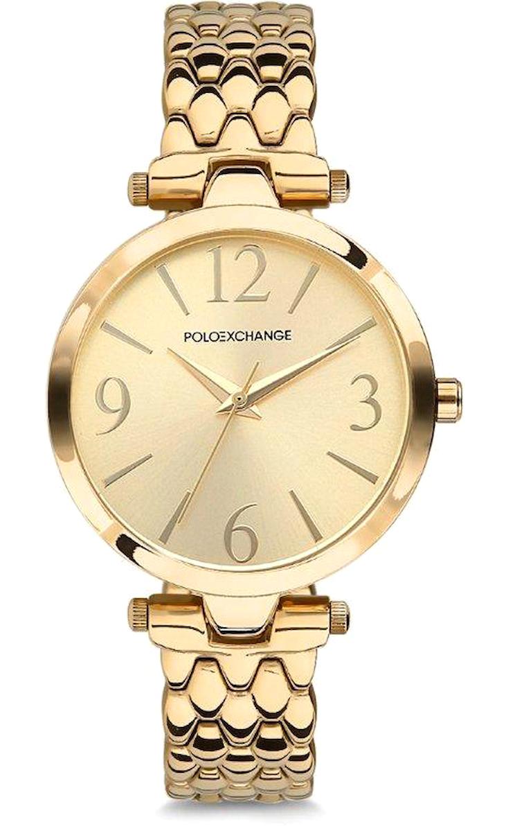 Polo Exchange PX020L-02 34 mm Altın Çelik Kordon Analog Kadın Kol Saati