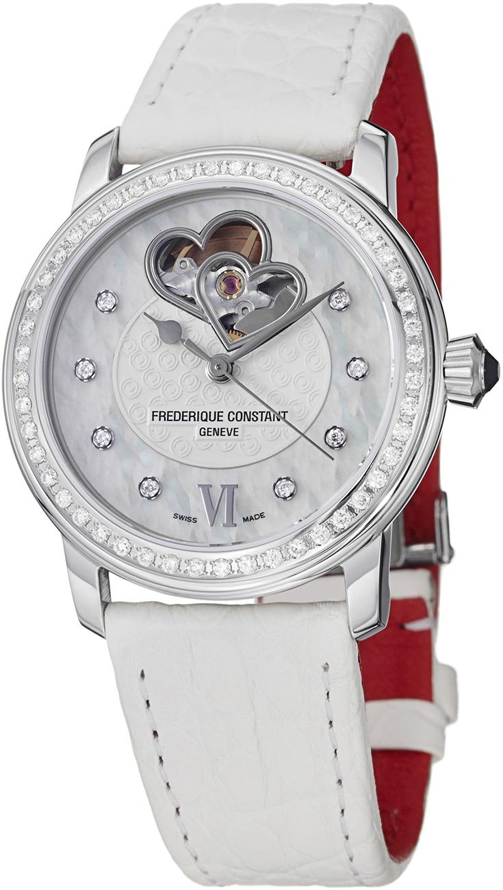 Frederique Constant FC310WHF2PD6 35 mm Beyaz Deri Kordon Analog Kadın Kol Saati
