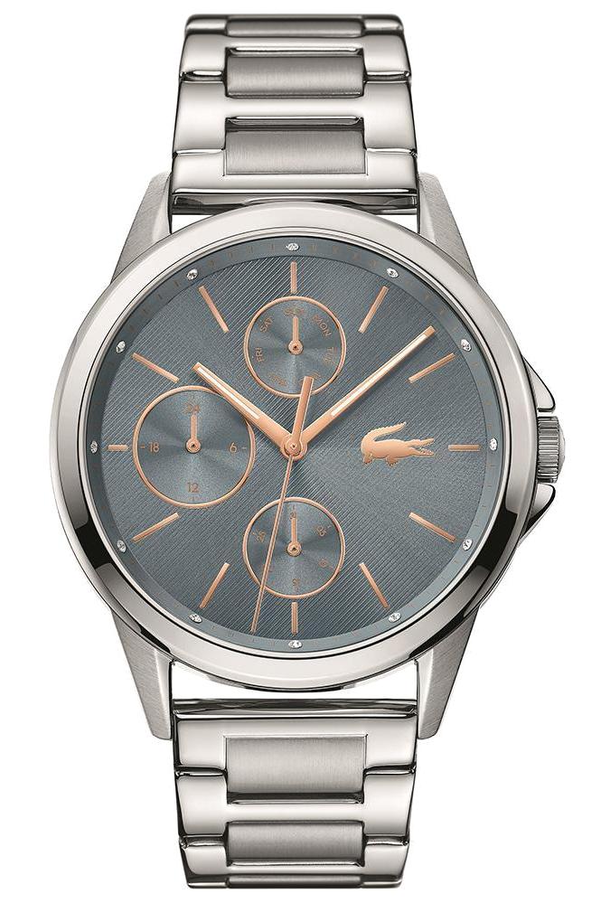 Lacoste LAC2001112 Takvimli 40 mm Gri Çelik Kordon Analog Kadın Kol Saati