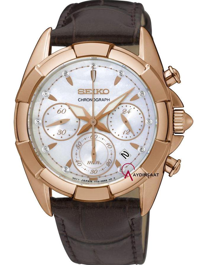 Seiko SRW784P Takvimli 36 mm Siyah Deri Kordon Analog Kadın Kol Saati