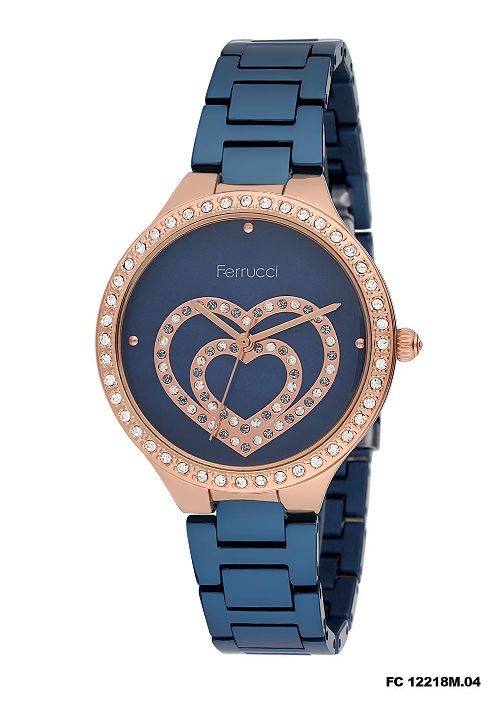 Ferrucci 8FM2390 38 mm Lacivert Metal Kordon Analog Kadın Kol Saati
