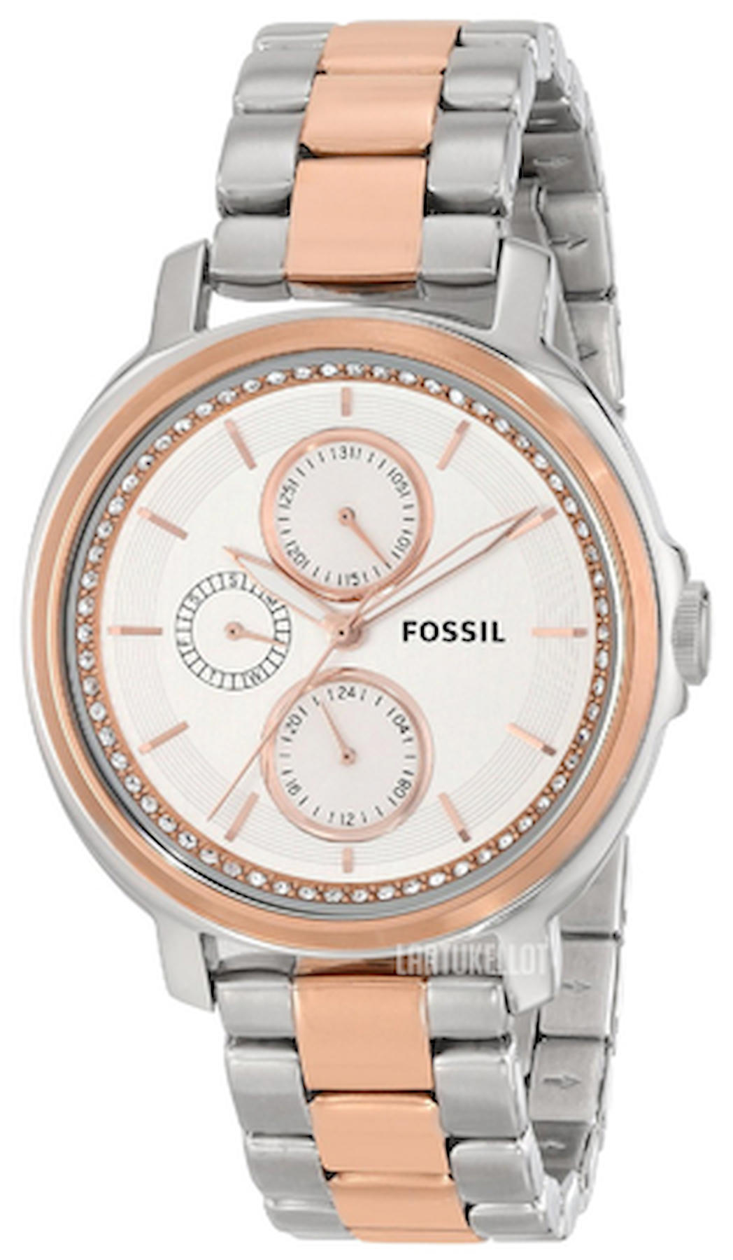 Fossil ES3356 38 mm Gri-Rose Gold Çelik Kordon Analog Kadın Kol Saati