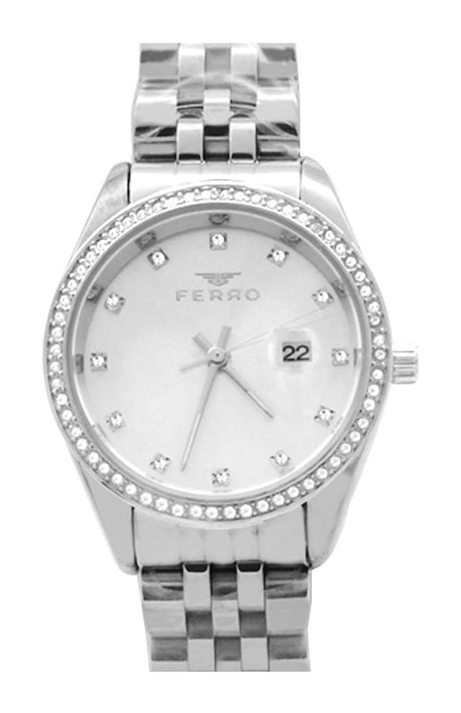 Ferro TH-F21923A-A Takvimli 40 mm Gri Çelik Kordon Analog Kadın Kol Saati