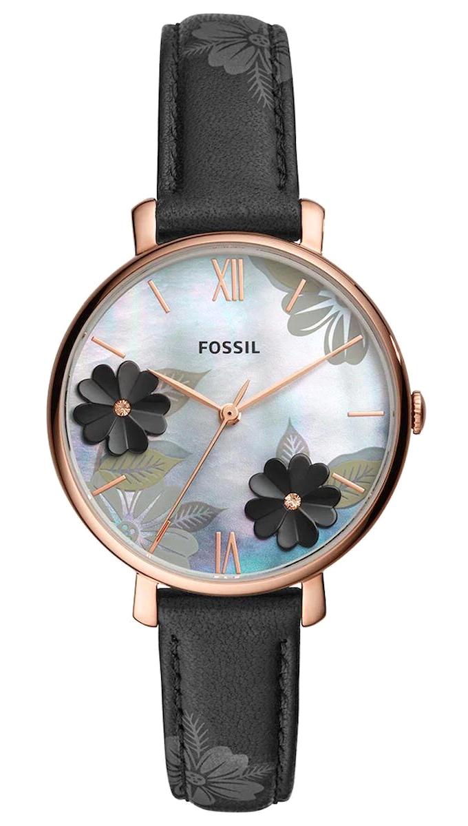 Fossil ES4535 36 mm Siyah Deri Kordon Analog Kadın Kol Saati
