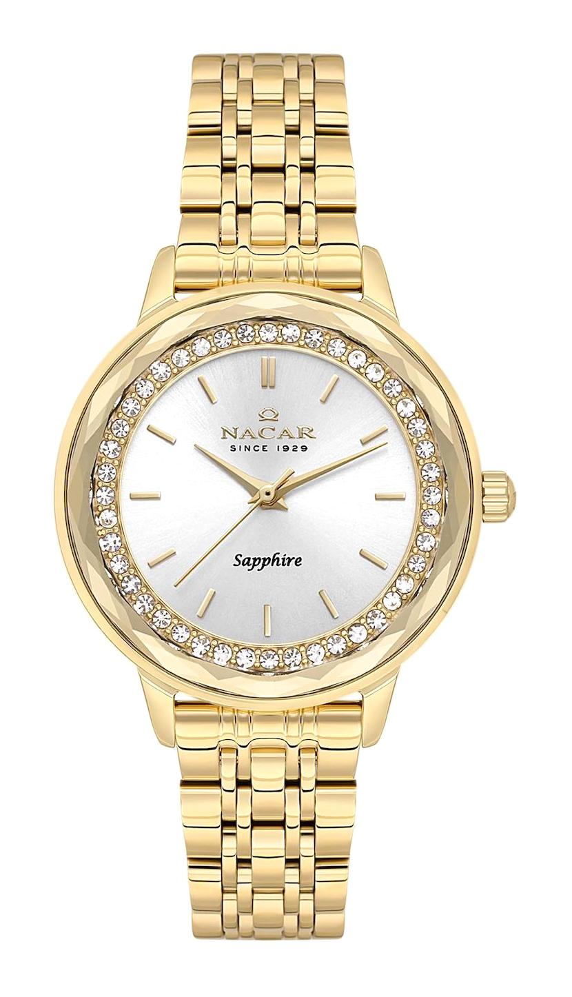 Nacar 33398223-DWMS 32 mm Altın Metal Kordon Analog Kadın Kol Saati
