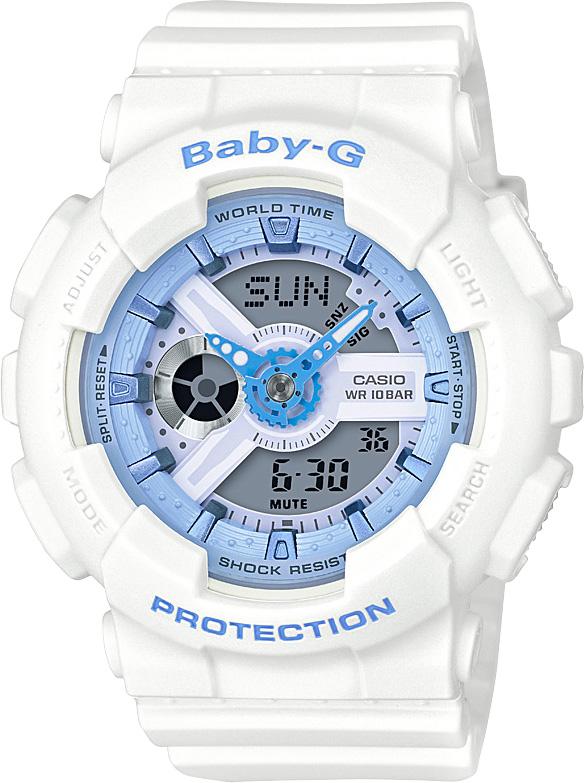 Casio BA-110BE-7A Takvimli 43.4 mm Beyaz Silikon Kordon Analog Kadın Kol Saati