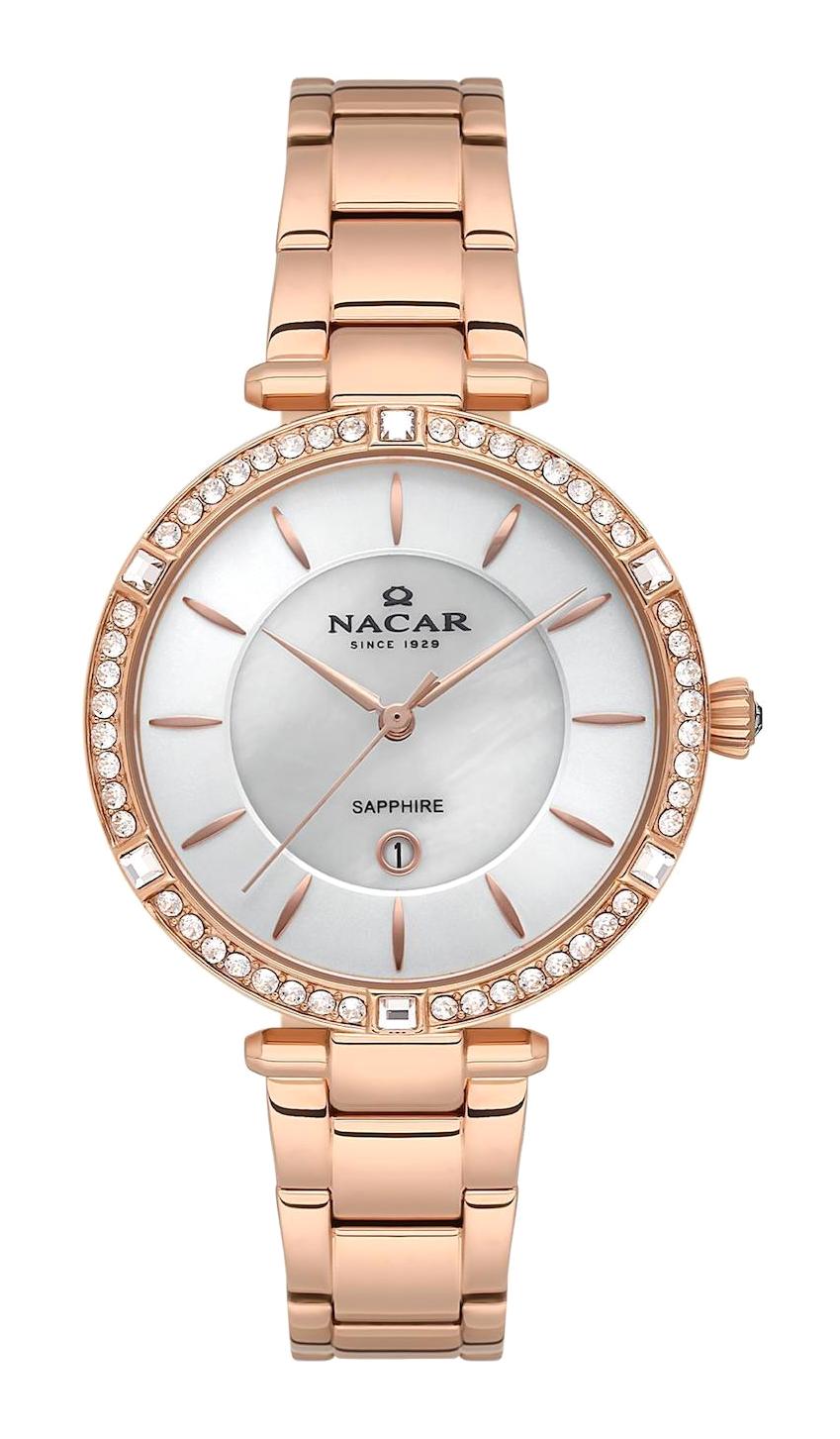 Nacar 3439B662-RSMS Takvimli 33 mm Rose Gold Metal Kordon Analog Kadın Kol Saati