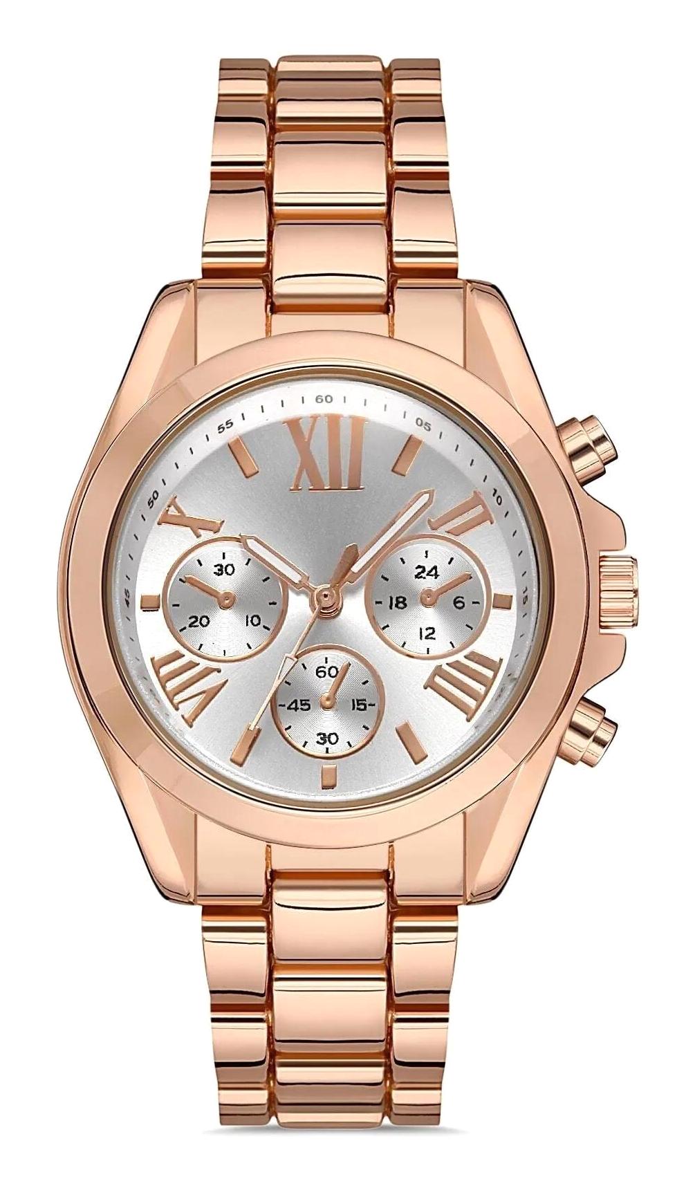 Epilons 40 mm Gri-Rose Gold Metal Kordon Analog Kadın Kol Saati