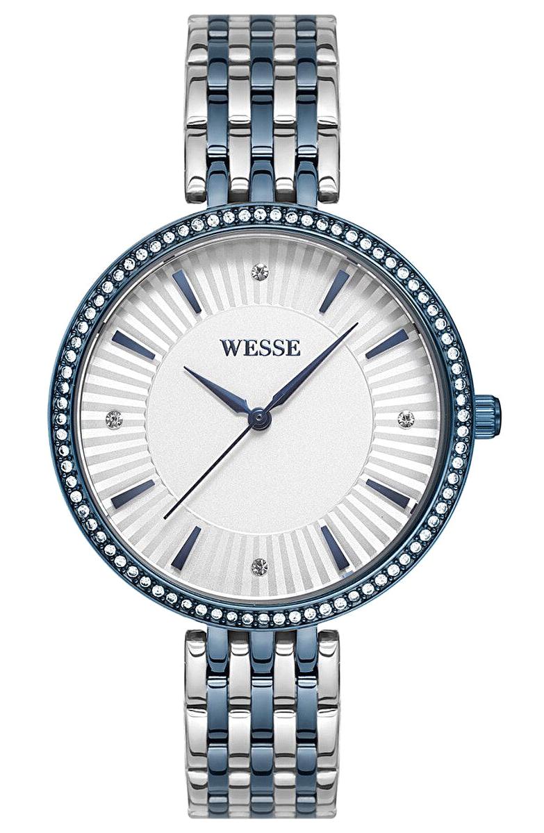 Wesse WWL109206 37 mm Gri-Mavi Çelik Kordon Analog Kadın Kol Saati