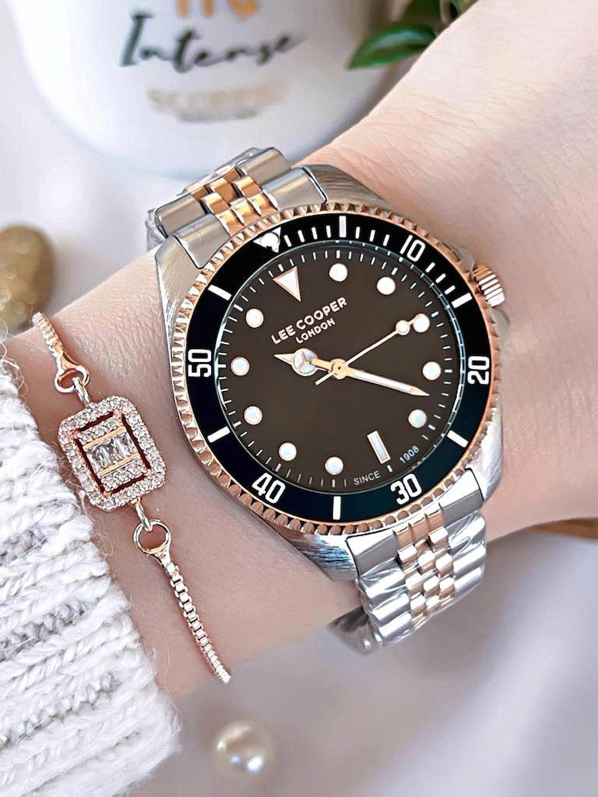 Lee Cooper LC07593.560 40 mm Rose Gold Çelik Kordon Analog Kadın Kol Saati