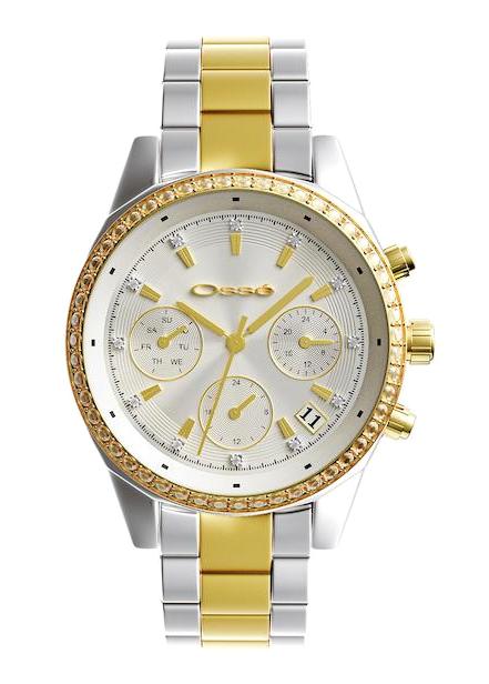 Osse OSW10127 Takvimli 35 mm Altın-Gri Çelik Kordon Analog Kadın Kol Saati