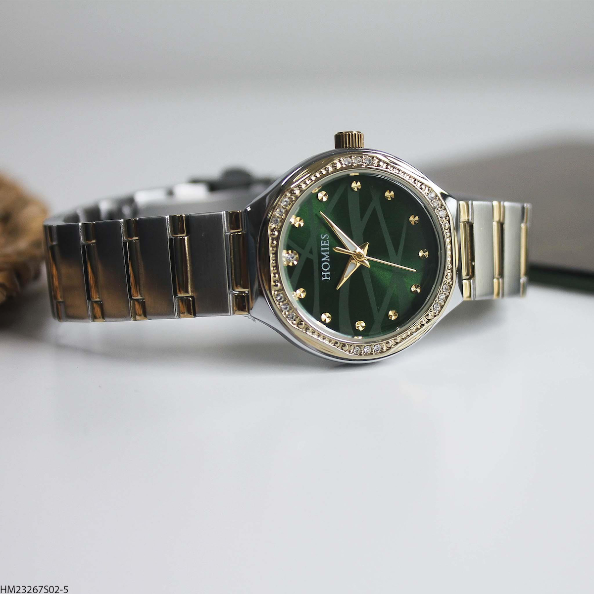 Homies HM23267S02-5 30 mm Altın-Gri Çelik Kordon Analog Kadın Kol Saati