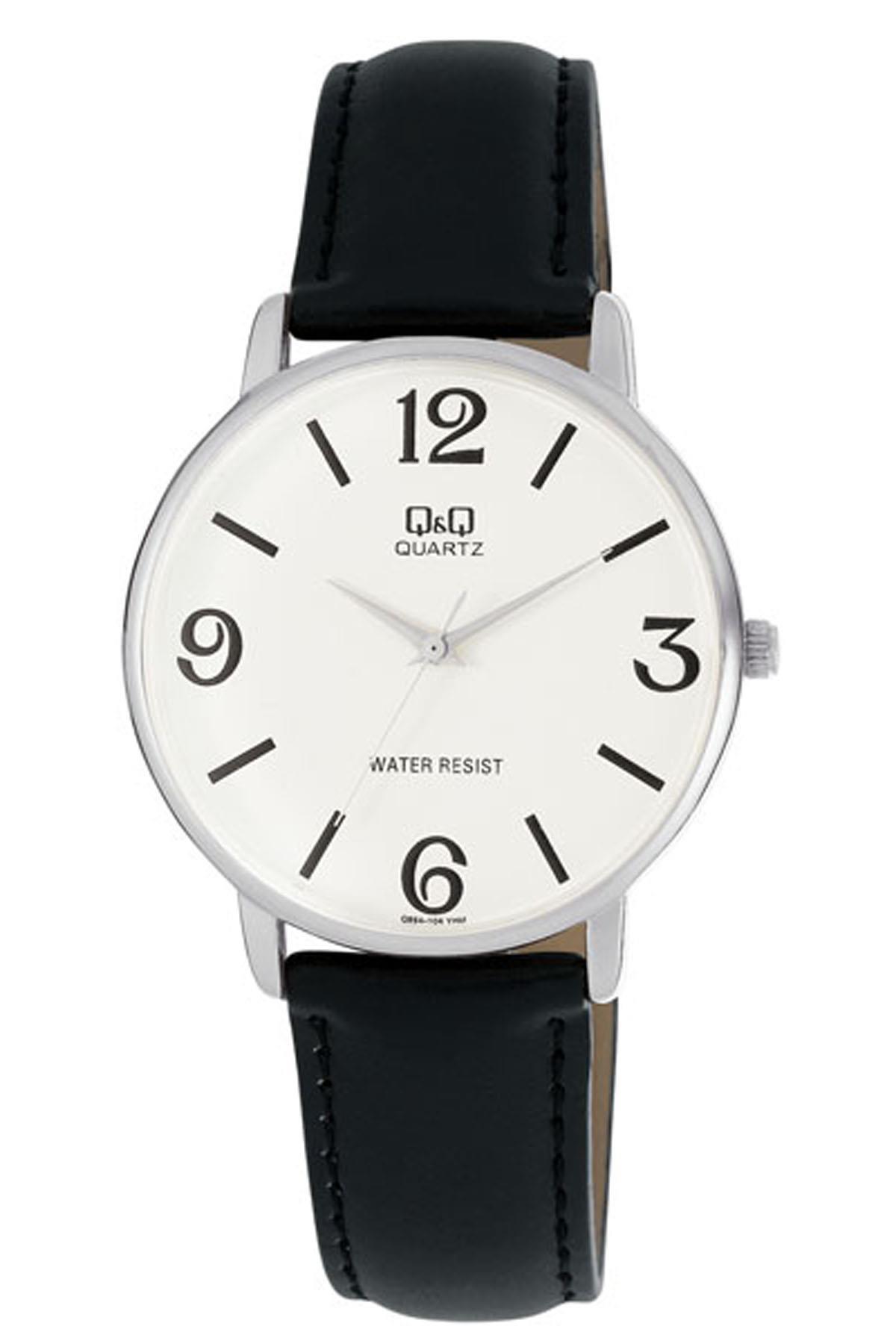 Q&Q 3A901 36 mm Siyah Deri Kordon Analog Kadın Kol Saati
