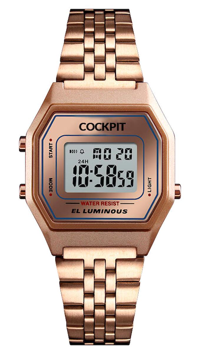 Cockpit CK-3680-GD 29 mm Rose Gold Çelik Kordon Dijital Kadın Kol Saati