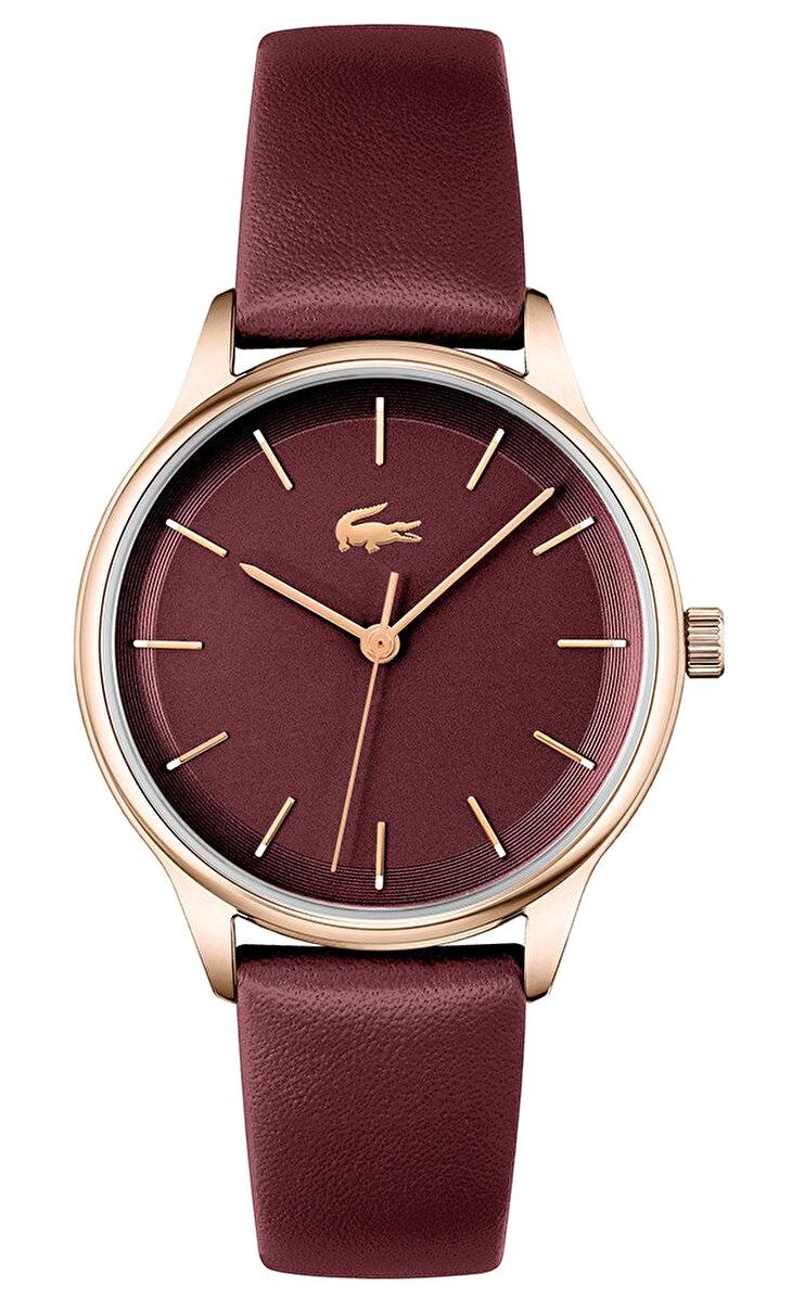 Lacoste LAC2001256 34 mm Bordo Deri Kordon Analog Kadın Kol Saati