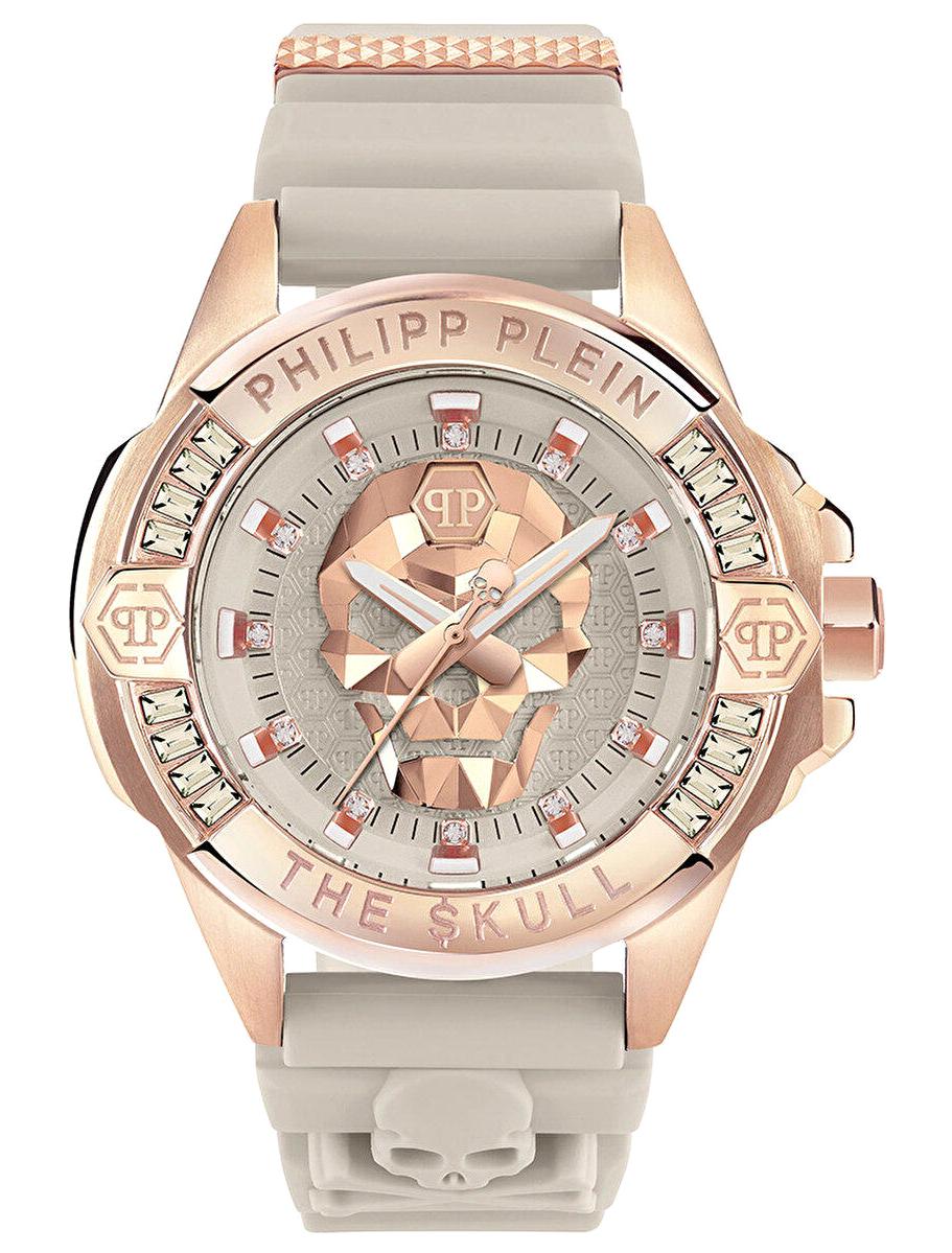 Philipp Plein PWNAA1323 41 mm Bej Silikon Kordon Analog Kadın Kol Saati