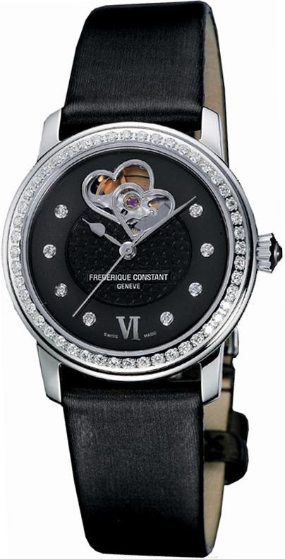 Frederique Constant FC310BDHB2PD6 34 mm Siyah Deri Kordon Analog Kadın Kol Saati